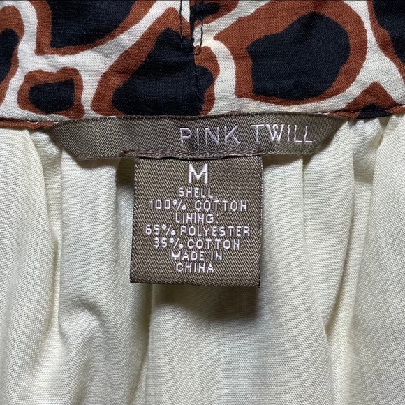 Pink Twill Black & Brown Leopard Print Beaded Sleeveless Mini Dress Medium - Picture 4 of 5